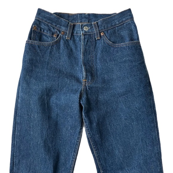 Vintage 80s Levis 501 High Waisted Jeans Dark Wash Made in USA Size 7, 25 - Picture 3 of 8